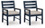Ashley Mabry Shores Navy Blue Driftwood Outdoor Arm Chair with Cushion (Set of 2)