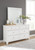 Ashley Fortman White Dresser and Mirror