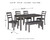 Ashley Bridson Gray Dining Table and Chairs with Bench (Set of 6)