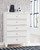 Ashley Fortman White Chest of Drawers