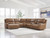 Ashley Silverbrooke Caramel 6-Piece Power Reclining Sectional with Chaise