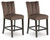 Ashley Jazmore Mocha Counter Height Barstool (Set of 2)