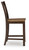 Ashley Anixburg Light Brown Dark Brown Counter Height Barstool (Set of 2)