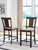 Ashley Anixburg Light Brown Dark Brown Counter Height Barstool (Set of 2)