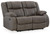 Ashley First Base Gunmetal Reclining Loveseat