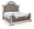 Ashley Andonhall Antique White King Upholstered Panel Bed