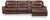 Ashley Silverbrooke Caramel 4-Piece Reclining Sectional with Chaise and Storage Console
