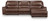 Ashley Silverbrooke Caramel 3-Piece Reclining Sofa Chaise