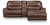 Ashley Silverbrooke Caramel 3-Piece Power Reclining Sectional with Chaise