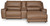 Ashley Silverbrooke Caramel 3-Piece Power Reclining Sectional with Chaise