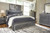 Ashley Lodanna Gray King Panel Bed with 2 Storage Drawers