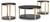 Ashley Shylore Black Brass Finish Table (Set of 3)