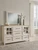Benchcraft Shaybrock Antique White Brown Dresser and Mirror