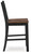 Ashley Valebeck Black Brown Counter Height Barstool (Set of 2)