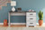 Ashley Shawburn White Dark Charcoal Gray 54" Home Office Desk