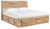 Ashley Hyanna Tan Brown Queen Panel Storage Bed with 2 Under Bed Storage Drawer