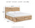 Ashley Hyanna Tan Brown Queen Panel Storage Bed with 2 Under Bed Storage Drawer
