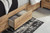 Ashley Hyanna Tan Brown Queen Panel Storage Bed with 2 Under Bed Storage Drawer