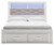 Ashley Altyra White Queen Upholstered Bookcase Bed with Storage