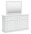 Ashley Bostwick Shoals White Dresser and Mirror