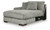 Ashley Lindyn Ivory 3-Piece Sectional with Double Chaise