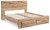 Ashley Hyanna Tan Brown King Panel Storage Bed