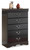 Ashley Huey Vineyard Black Chest of Drawers