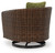 Ashley Horizon Hall Brown Green Outdoor Swivel Lounge Chair with Cushion