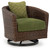 Ashley Horizon Hall Brown Green Outdoor Swivel Lounge Chair with Cushion