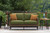Ashley Horizon Hall Brown Green Outdoor Loveseat with Cushion