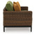 Ashley Horizon Hall Brown Green Outdoor Loveseat with Cushion
