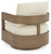 Ashley Serene Bay Dark Brown White Outdoor Swivel Glider Chair with Cushion