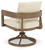 Ashley Serene Bay Dark Brown White Outdoor Swivel Dining Chair with Cushion (Set of 2)