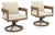 Ashley Serene Bay Dark Brown White Outdoor Swivel Dining Chair with Cushion (Set of 2)