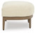 Ashley Serene Bay Dark Brown White Outdoor Ottoman with Cushion
