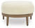 Ashley Serene Bay Dark Brown White Outdoor Ottoman with Cushion
