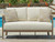 Ashley Serene Bay Dark Brown White Outdoor Loveseat with Cushion