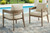 Ashley Serene Bay Dark Brown White Outdoor Dining Arm Chair with Cushion (Set of 2)