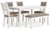 Ashley Erinberg Antique White Dining Table and 4 Chairs and Bench (Set of 6)