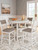 Ashley Erinberg Antique White Counter Height Dining Table and 4 Barstools (Set of 5)
