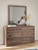 Ashley Hollinaze Walnut Brown Dresser and Mirror