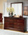Ashley Alisdair Reddish Brown Dresser and Mirror