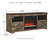 Ashley Trinell Brown 63" TV Stand with Electric Fireplace