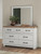 Benchcraft Savonport White Brown Dresser and Mirror