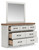 Benchcraft Savonport White Brown Dresser and Mirror