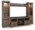 Ashley Trinell Brown 4-Piece Entertainment Center with Electric Fireplace W100/02/W446/24(2)/27/68