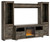 Ashley Trinell Brown 4-Piece Entertainment Center with Electric Fireplace W100/101/W446/24(2)/27/68