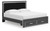 Ashley Birmonton Black King Upholstered Panel Platform Storage Bed