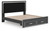 Ashley Birmonton White King Upholstered Panel Platform Storage Bed
