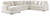 Ashley Chessington Ivory 4-Piece Sectional with Chaise